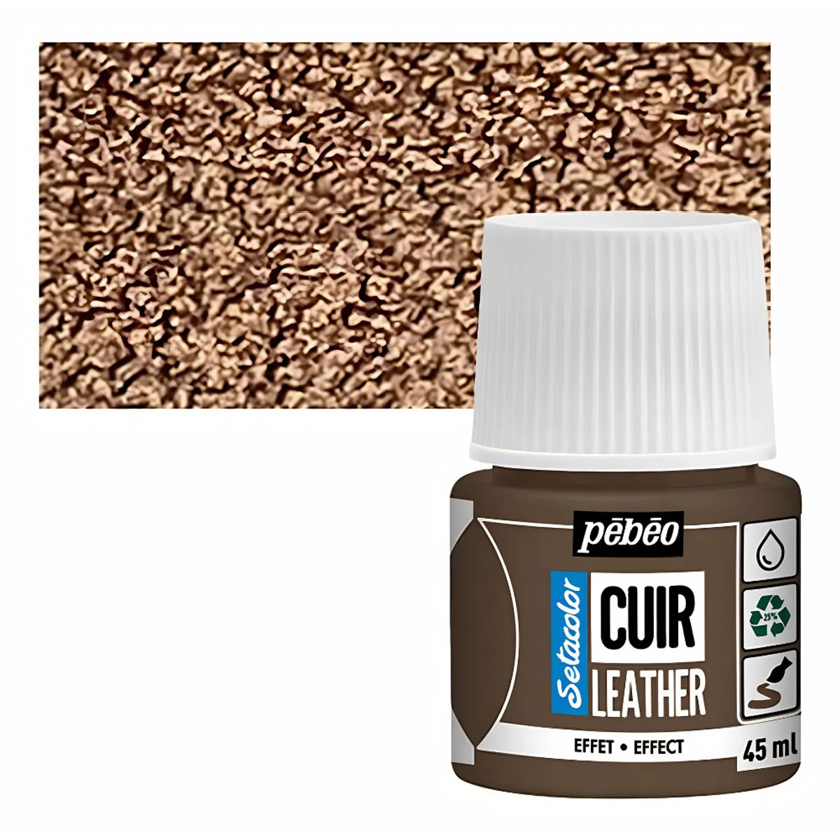 PEBEO - Pintura Para Cuero Frasco 45 Ml Setacolor Cuir Pebeo Color 32 - Metal Bronce