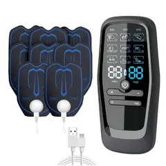 GENERICO - Masajeador Tens Portátil 9 Modos 4 Parches Dolor Muscular Negro BELUG