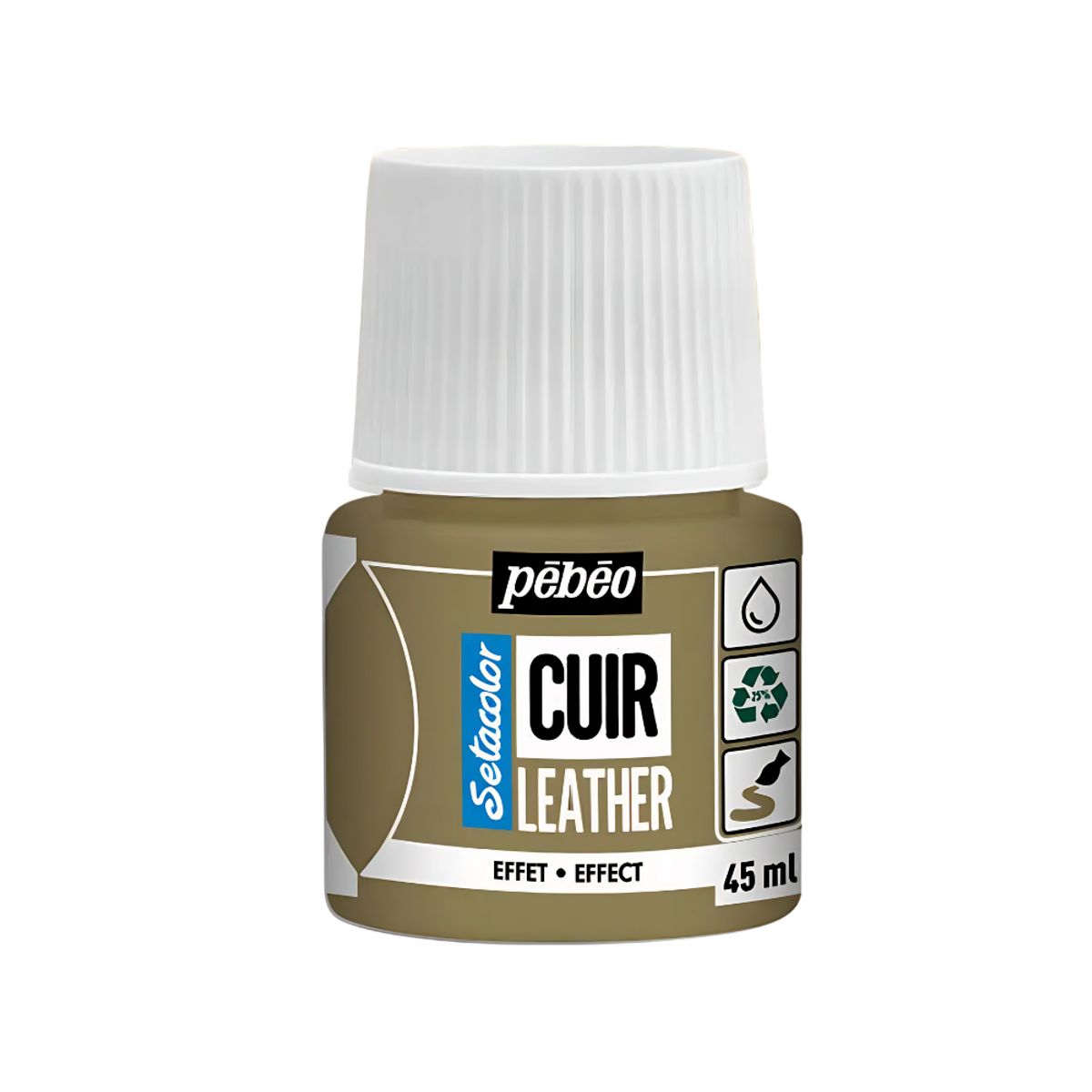PEBEO - Pintura Para Cuero Frasco 45 Ml Setacolor Cuir Pebeo Color 33 - Metal Dorado