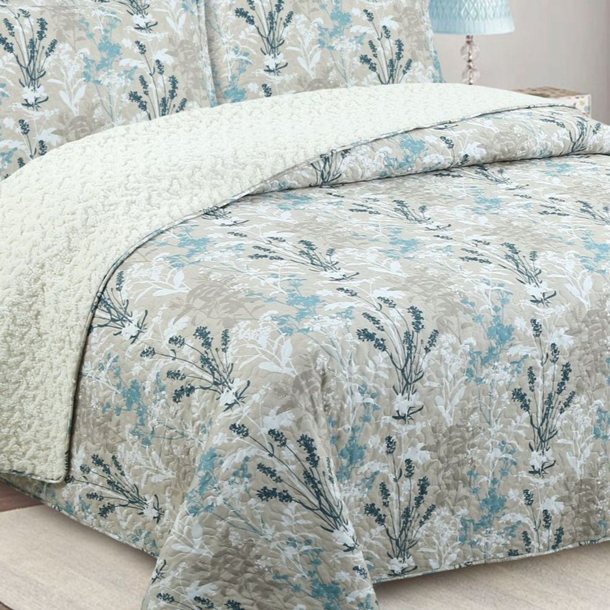 GENERICO - CUBRECAMA QUILT SHERPA POLIALGODON CHIPORRO ULTRA SUAVE