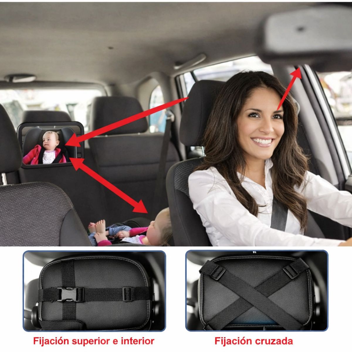 MOVI - Espejo Retrovisor para Bebé Auto  ¡Seguridad y Tranquilidad en Cada Viaje