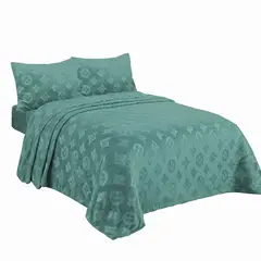 GENERICO - Set de Sábanas Polar Plush 2 Plazas Térmicas Suaves - Verde