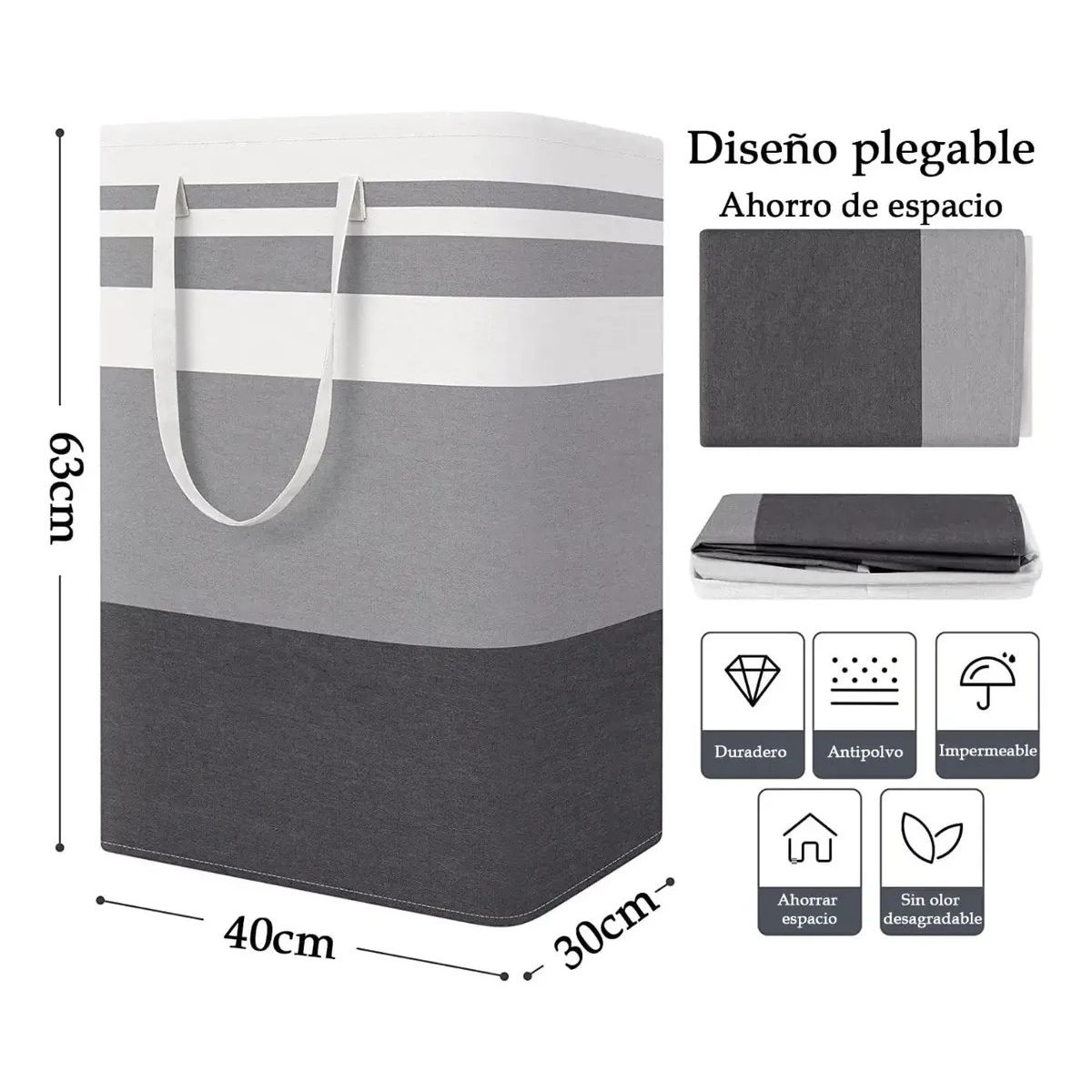 GENERICO - Cesto Grande Ropa Sucia Y Lavandería Plegable Labg