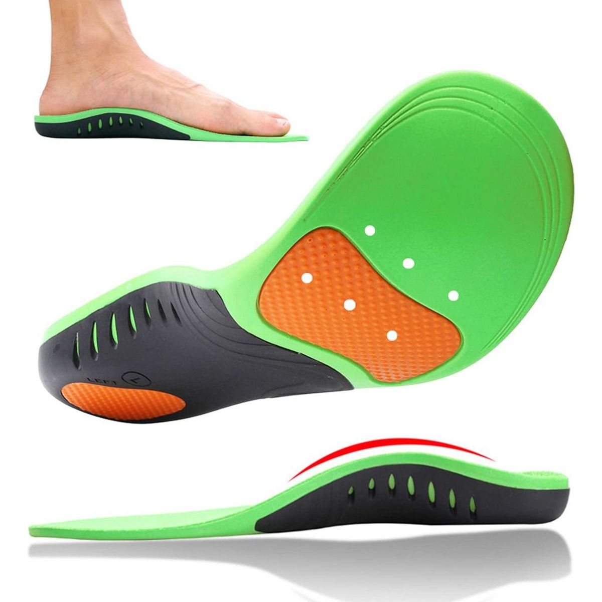 EINICIO - 2 Par Plantillas Para Fascitis Plantar Ortopédicas 43-45