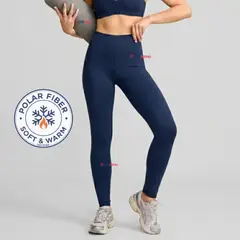 UTILISIMO - Calza Polar Con Chiporro Térmica Mujer Elásticada Navy Blue