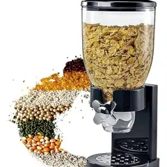 IRM - Despachador Cereal Negro Simple Para Alimentos Y Semillas Diseño Moderno Hermetico Pro FIGOIMPORT