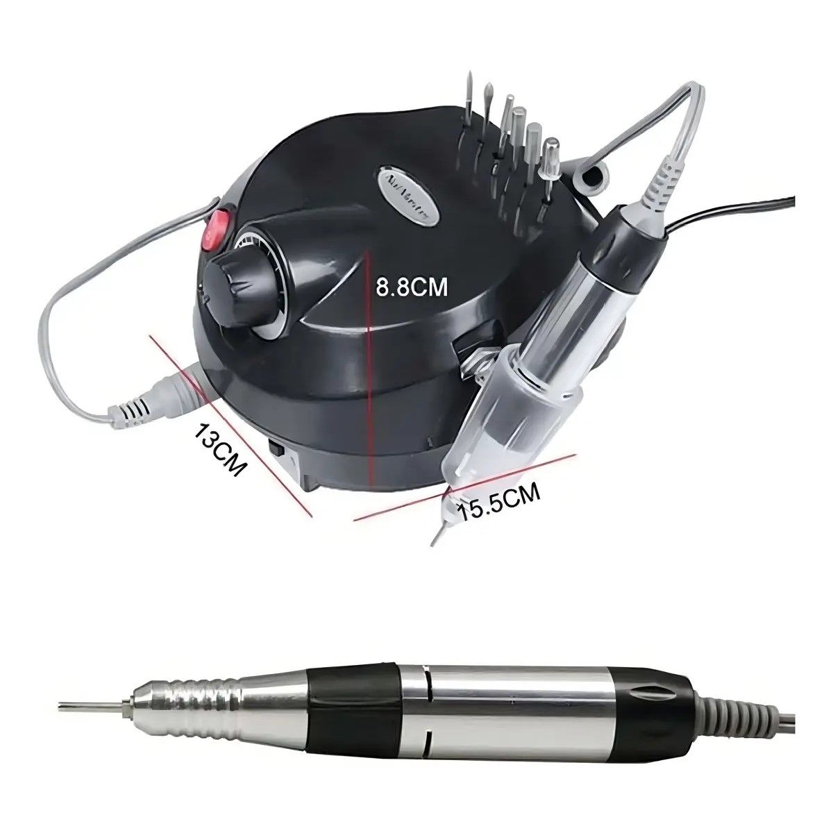 GENERICO - Torno NailStar 30000rpm Manicura Uñas Acrílicas Gel Negra Velocidad Ajustable BELUG