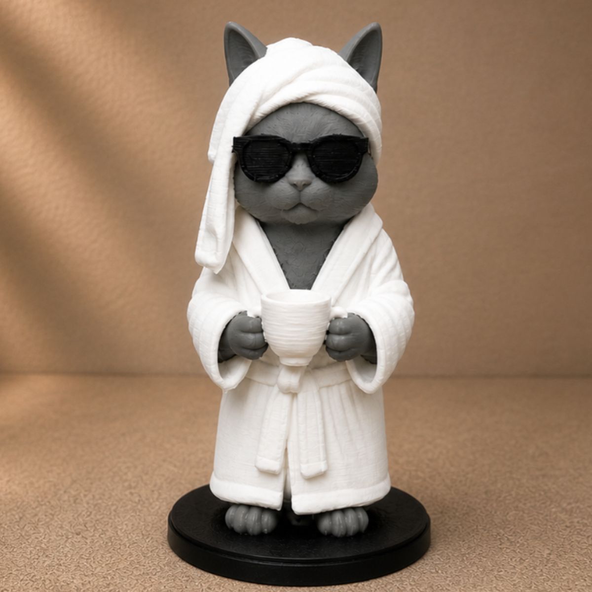 GENERICO - Figura Decorativa- Gato Cafetero