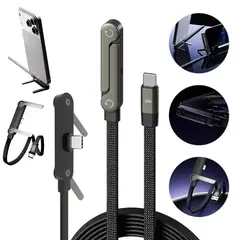 GENERICO - Cable de Carga 240W USB-C a C 1.5m Soporte Plegable Gamer
