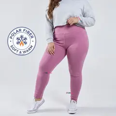 UTILISIMO - Calza Polar Con Chiporro Térmica Mujer Elasticada Pink