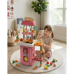 GENERICO - Set Cocina De Juguete 3 En 1 Mobile Kitchen Maleta Con Accesorios