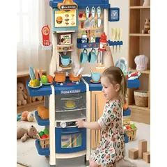 GENERICO - Cocina De Juguete Infantil Home Kitchen 66 Piezas Con Sonido Y Agua 100cm