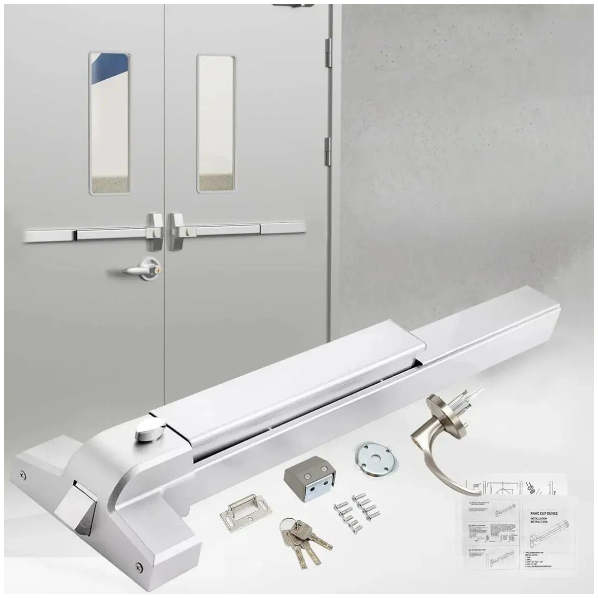 KUANGYE - Barra De Empuje Para Puerta De Emergencia Barrale Antipánico acero inoxidable 65cm