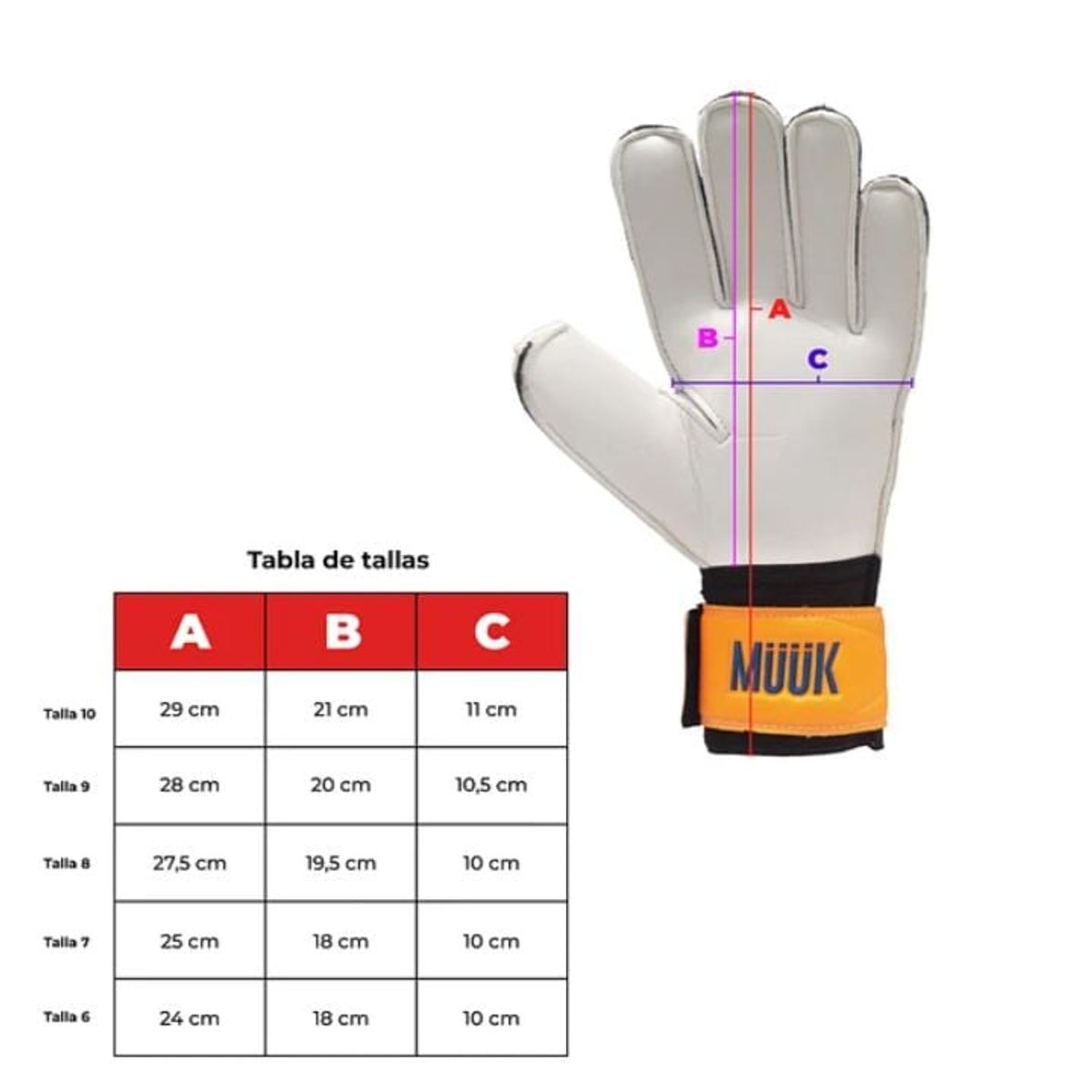 MUUK - Guantes De Arquero Con Ferula MUUK - Talla 9