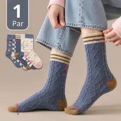 UTILISIMO - Calcetines De Lana Mujer Juvenil Confort Térmico Diseños Surtidos 1 Par