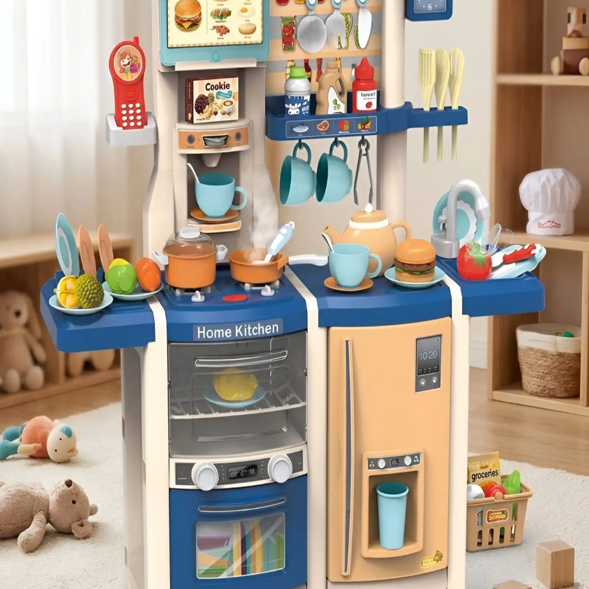 GENERICO - Cocina de Juguete Infantil 100cm con Sonido, Agua y 66 Accesorios