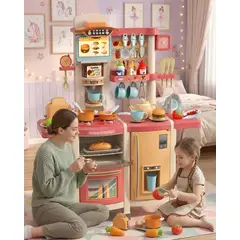 GENERICO - Cocina de Juguete Infantil 100cm con Sonido, Agua y 66 Accesorios