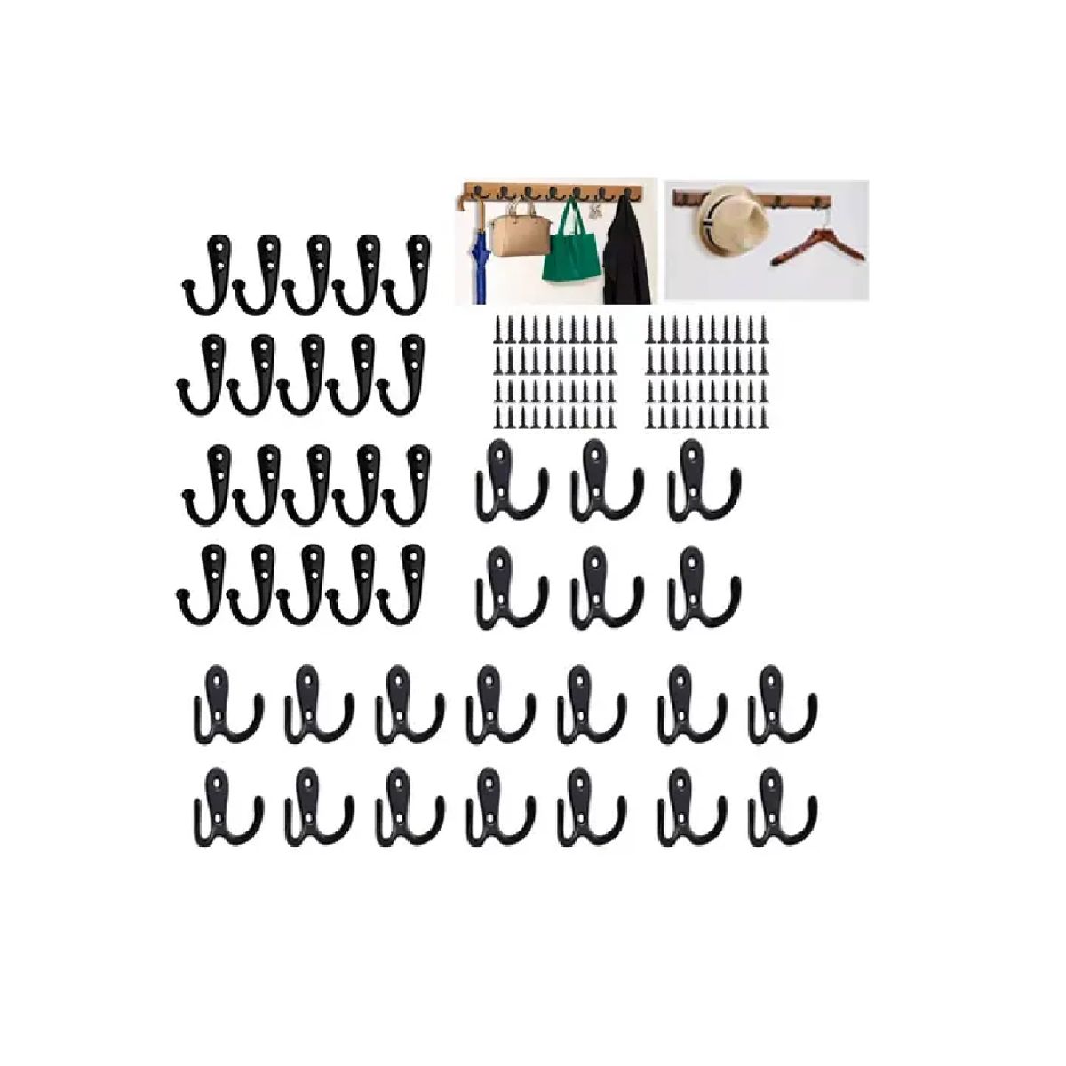 GENERICO - Ganchos Perchero Acero Inox Doble Pared - Pack De 40 Unidade