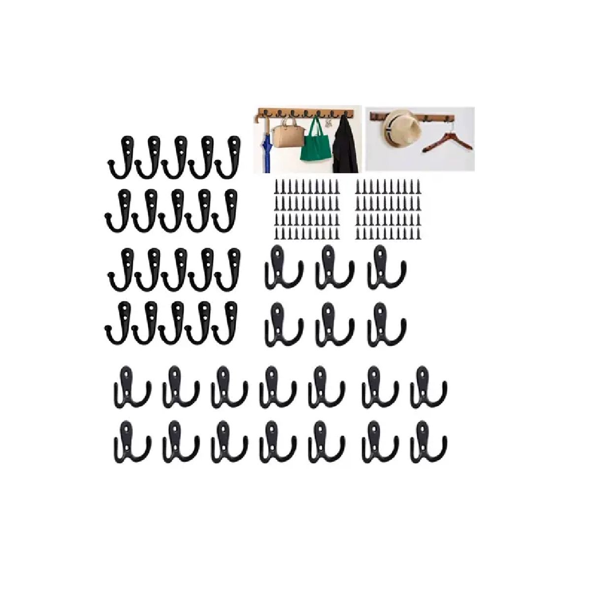 GENERICO - Ganchos Perchero Acero Inox Doble Pared - Pack De 40 Unidade