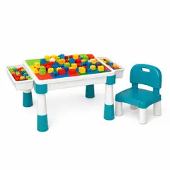 MOVI - Mesa de Juego con 102 Bloques + Silla Ergonómica - No Tóxico - Creatividad, Motricidad e Imaginación