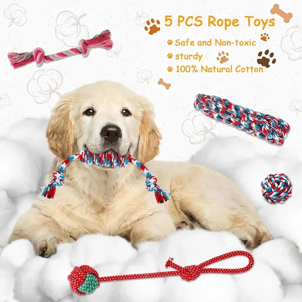 GENERICO - Cerdo Peluche De Cuerda, Resistencia Set 8 Juguetes Perro Labg