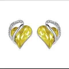 GENERICO - Aros Pendientes De Corazon Latido De Cristal De Aleación