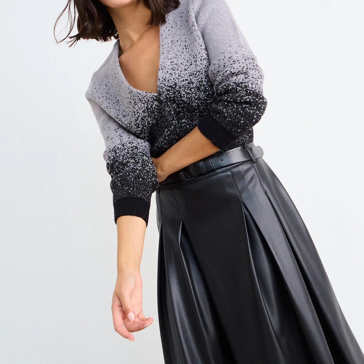 IO - Cardigan Lurex Degrade Mujer Negro Io