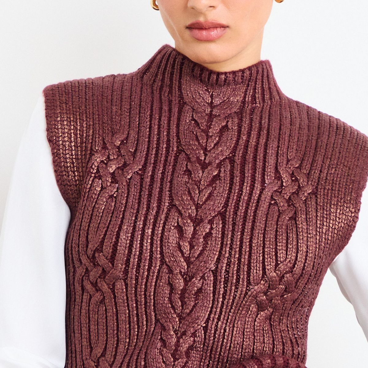 IO - Sweater Sin Mangas Folia Mujer Café Io