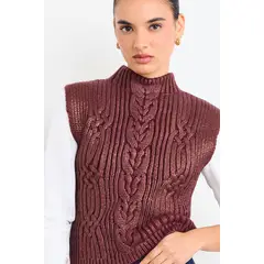 IO - Sweater Sin Mangas Folia Mujer Café