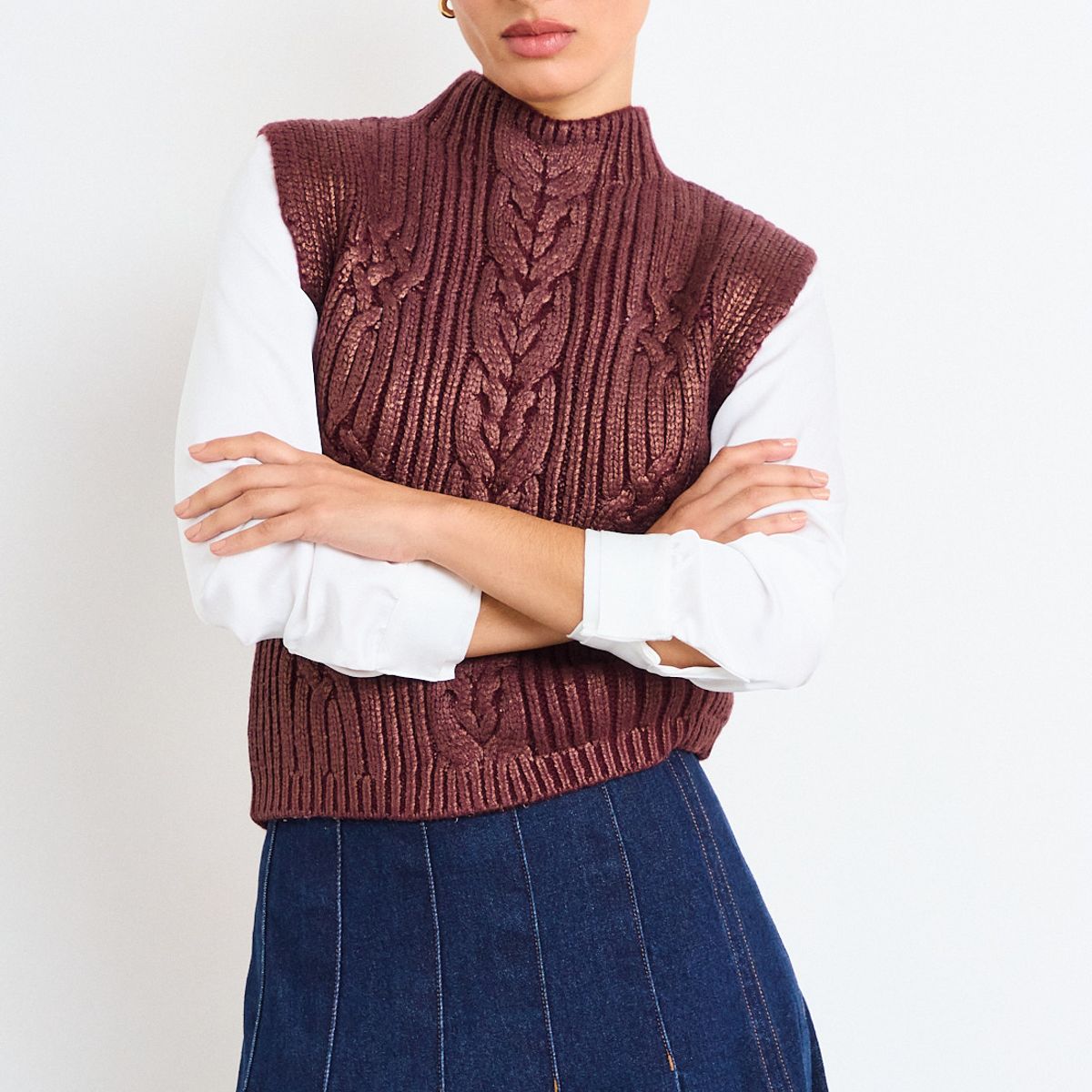 IO - Sweater Sin Mangas Folia Mujer Café Io