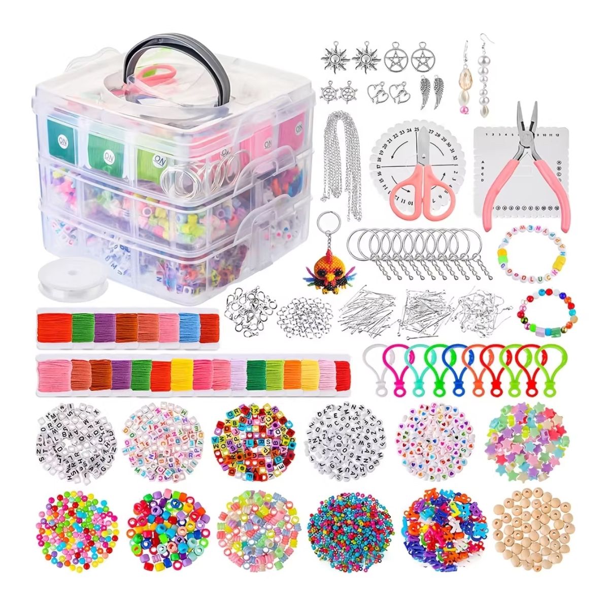KINDA NICE - Kit De Accesorios Para Hacer Pulseras Y Alhajas 4655pcs