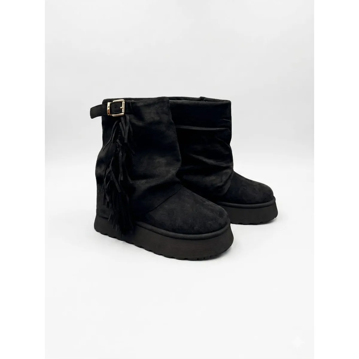 OMAS - Botas Mujer Boho Chic Con Flecos y Plataforma