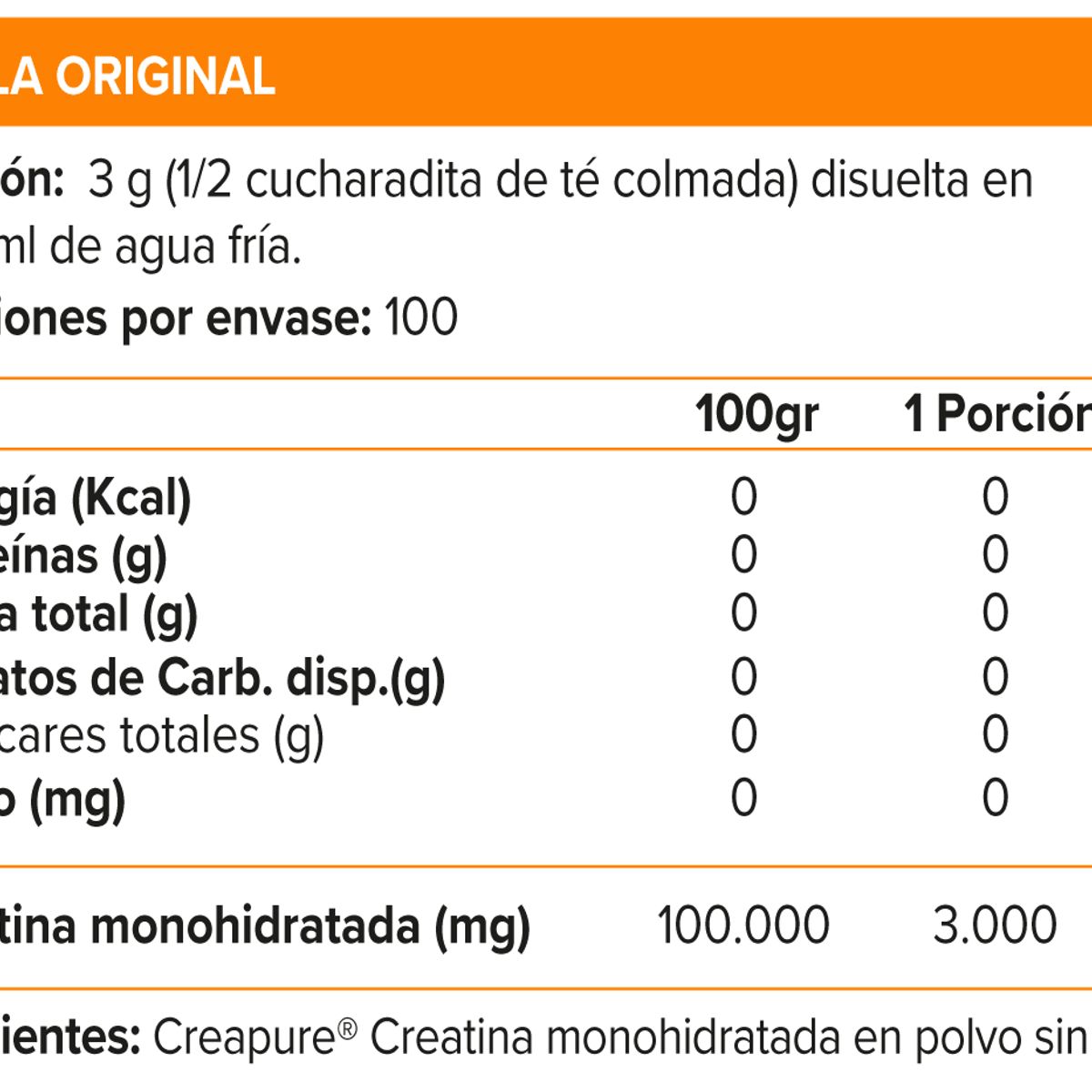 OPTIMUN NUTRITION - CREATINA MONOHIDRATADA CREAPURE 300 GR, Optimum Nutrition