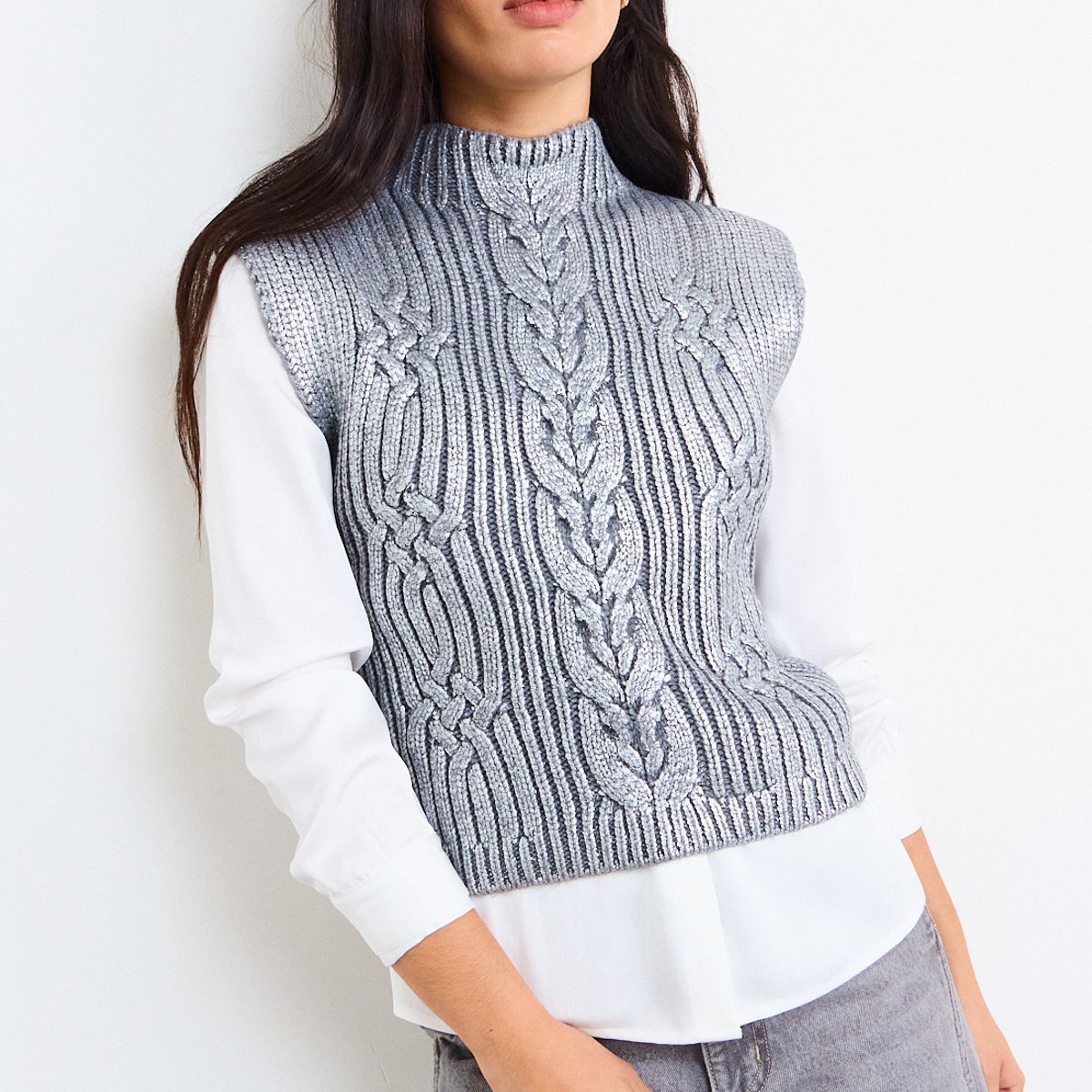 IO - Sweater Sin Mangas Folia Mujer Gris Io