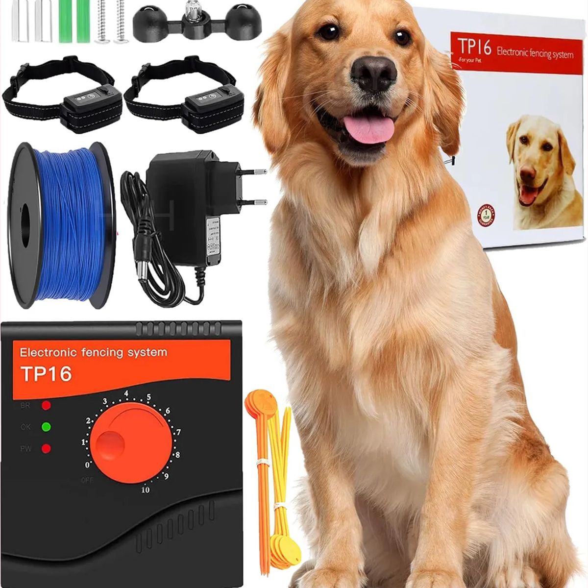 GENERICO - Cerco Electrico Invisible Perimetral Para Perros 2 Collares