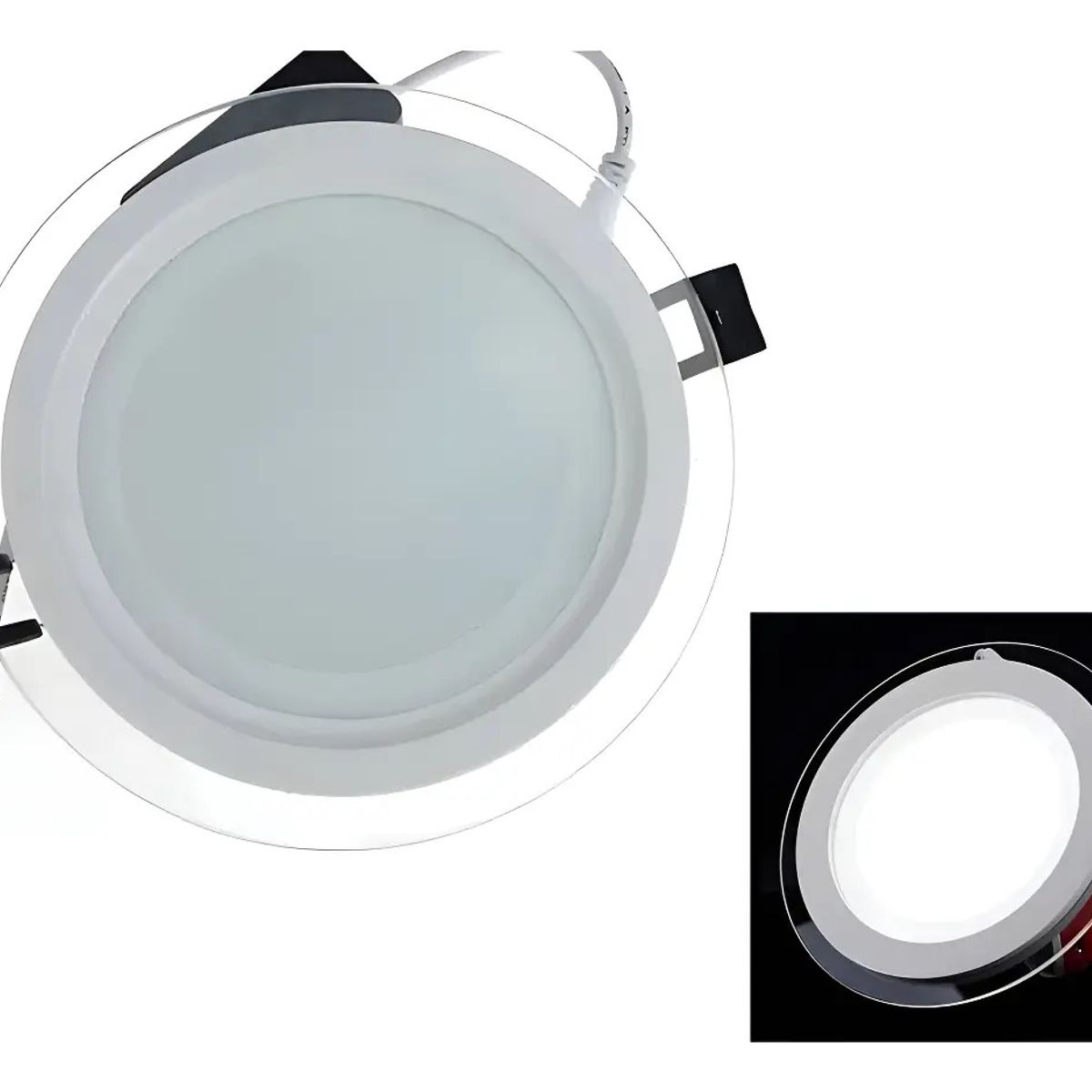 GENERICO - Pack 6 Focos Panel LED Osmao 6W Cristal Embutido Luz Blanco Frío