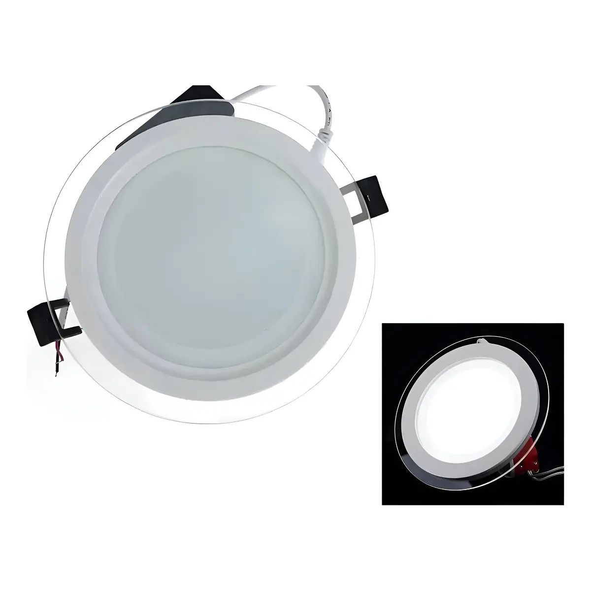 GENERICO - Pack 6 Focos Panel LED Osmao 6W Cristal Embutido Luz Blanco Frío