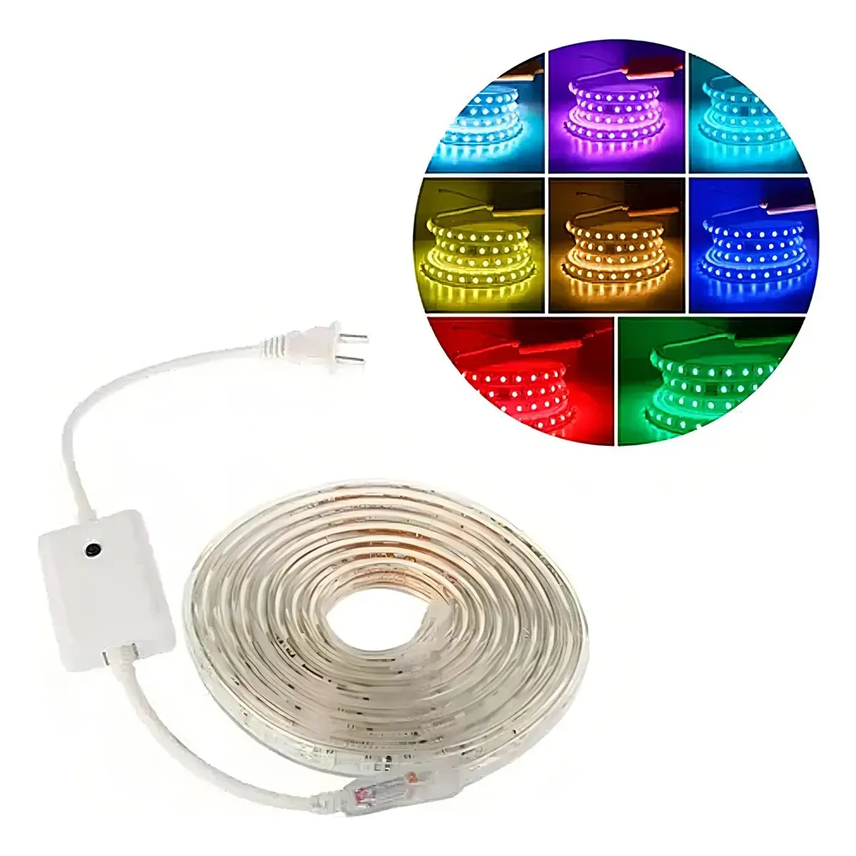 GENERICO - Tira Led Impermeable Osmao 5m RGB Con Transformador y Control
