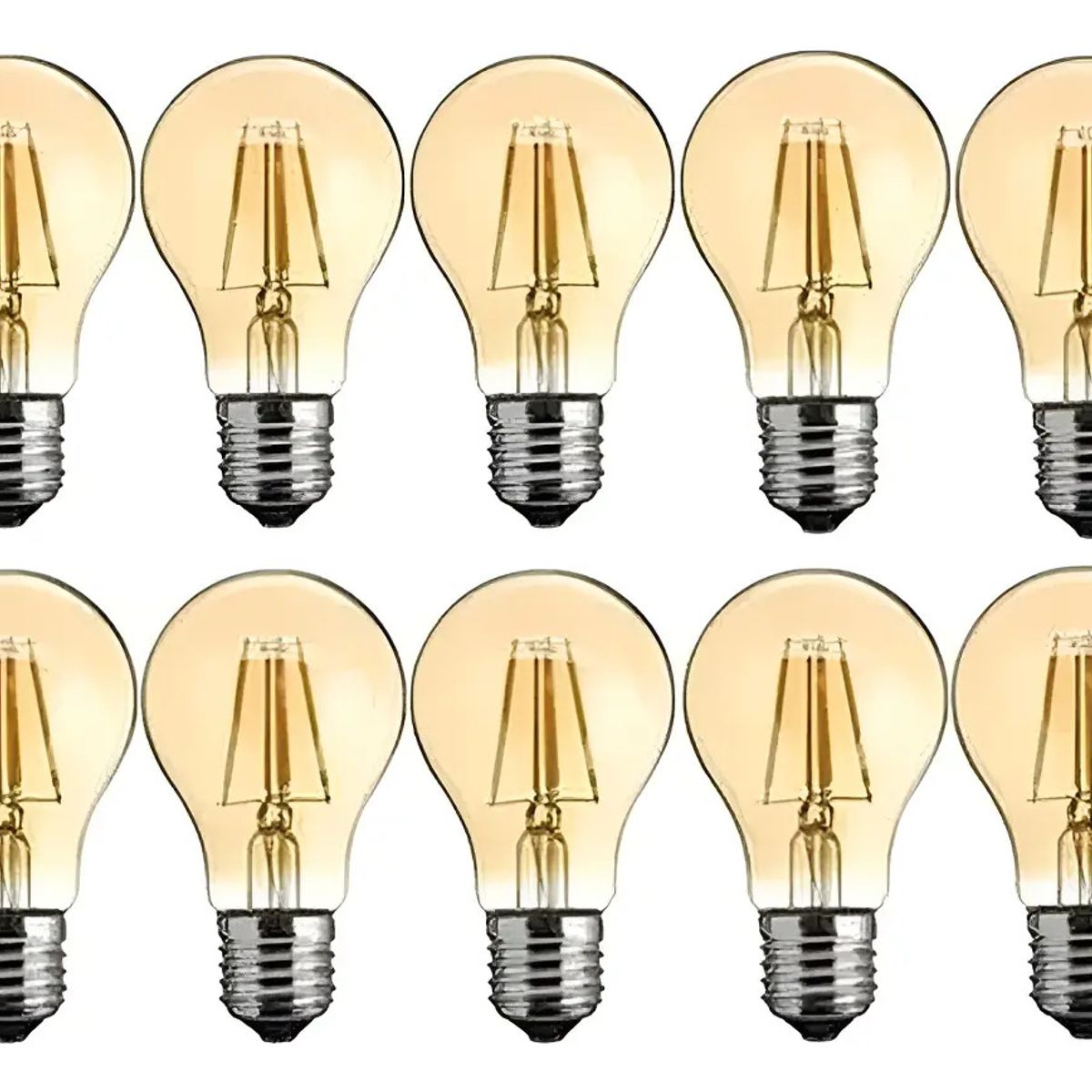 GENERICO - Pack 10 Ampolletas Vintage Led Modelo A60 Soquete E27