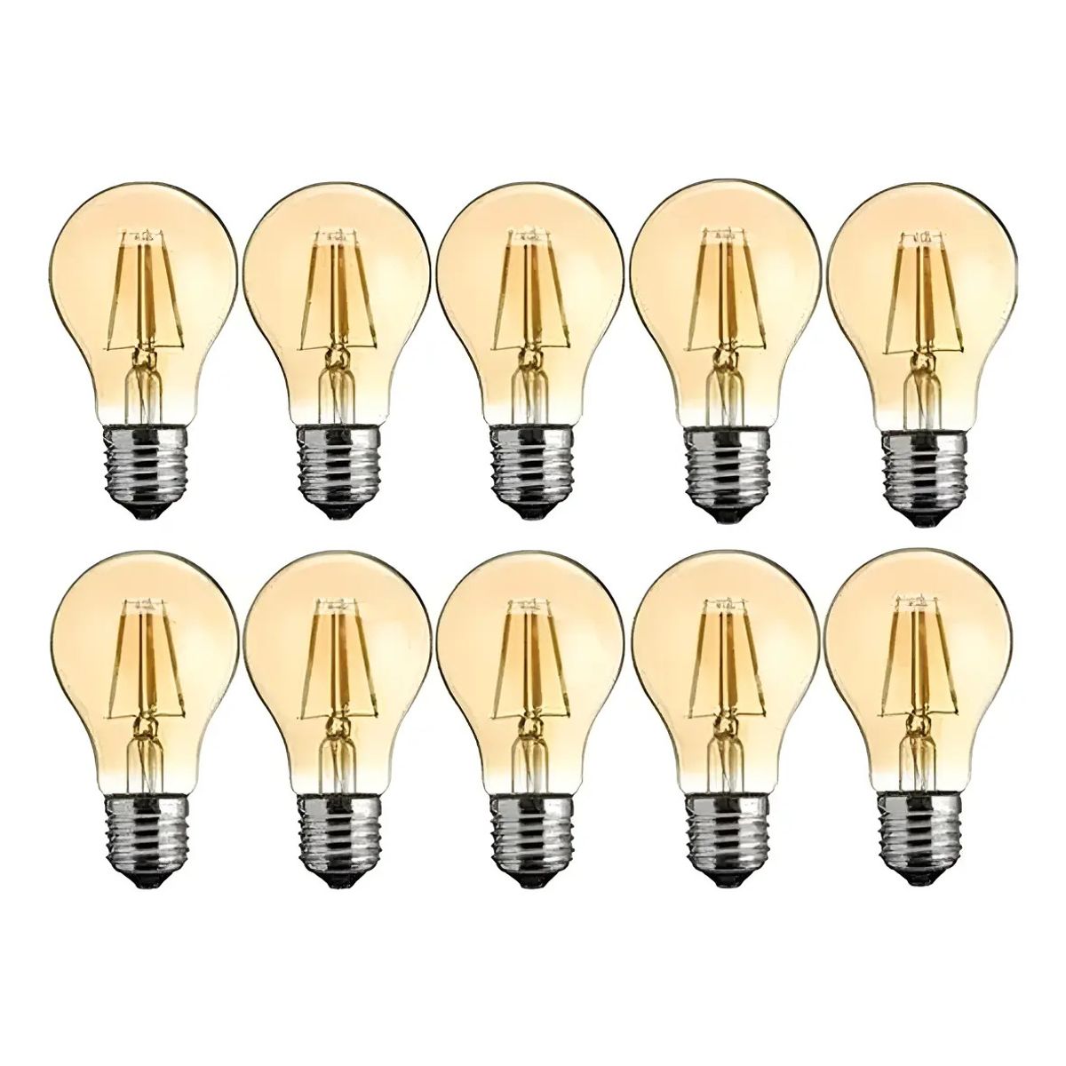 GENERICO - Pack 10 Ampolletas Vintage Led Modelo A60 Soquete E27
