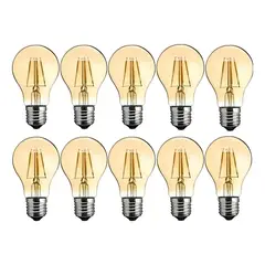 GENERICO - Pack 10 Ampolletas Vintage Led Modelo A60 Soquete E27
