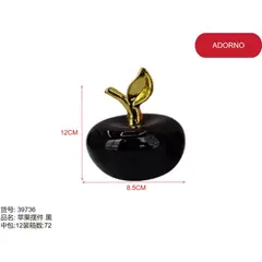 GENERICO - Adorno (FORMA DE MANZANA NEGRA - 12CM*8.5CM) 39736