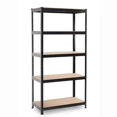 GENERICO - ESTANTE METÁLICO NEGRO 5 NIVELES 180X90X40 CM ALTA RESISTENCIA 500 KG