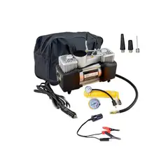 GENERICO - Compresor De Aire Portátil 2 Cilindros Potencia 4x4 Negro Monofásica