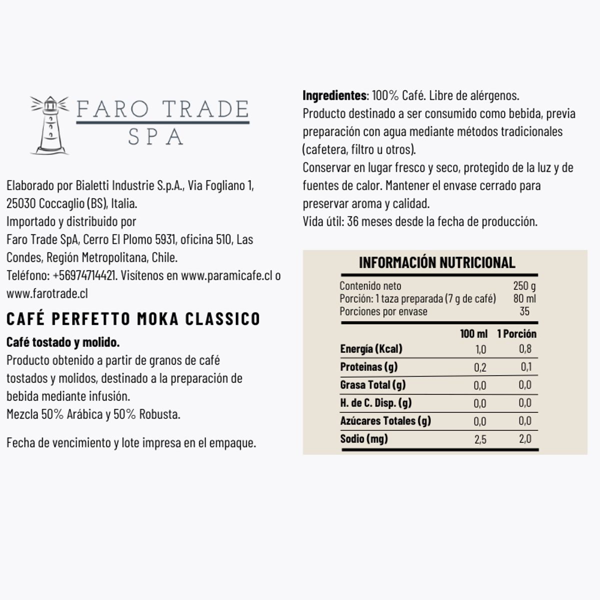 BIALETTI - Café Molido Perfetto Moka Classico 250grs Bialetti