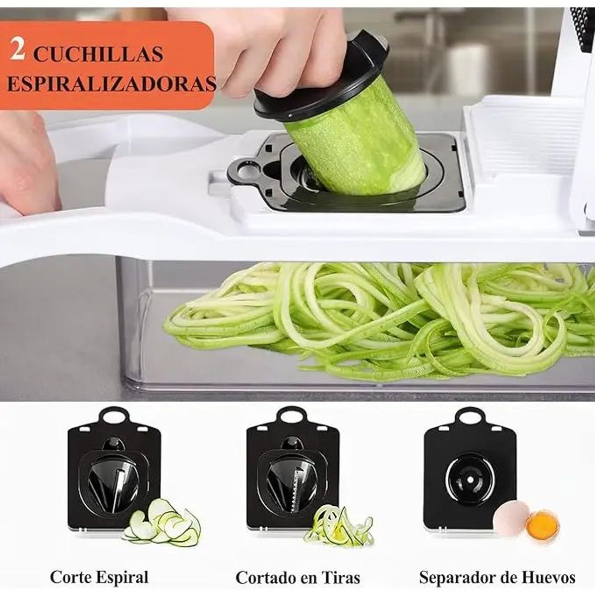 EVERSO - Picadora de Verduras Malltradecl con 12 Cuchillas Acero Inoxidable y Contenedor