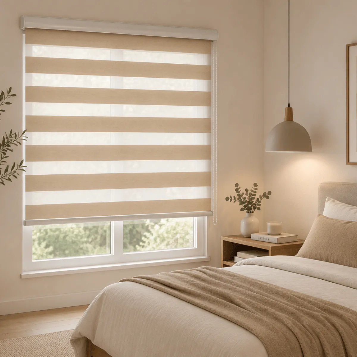 GENERICO - Cortina Roller Día Y Noche Duo Zebra Beige 100x200cm