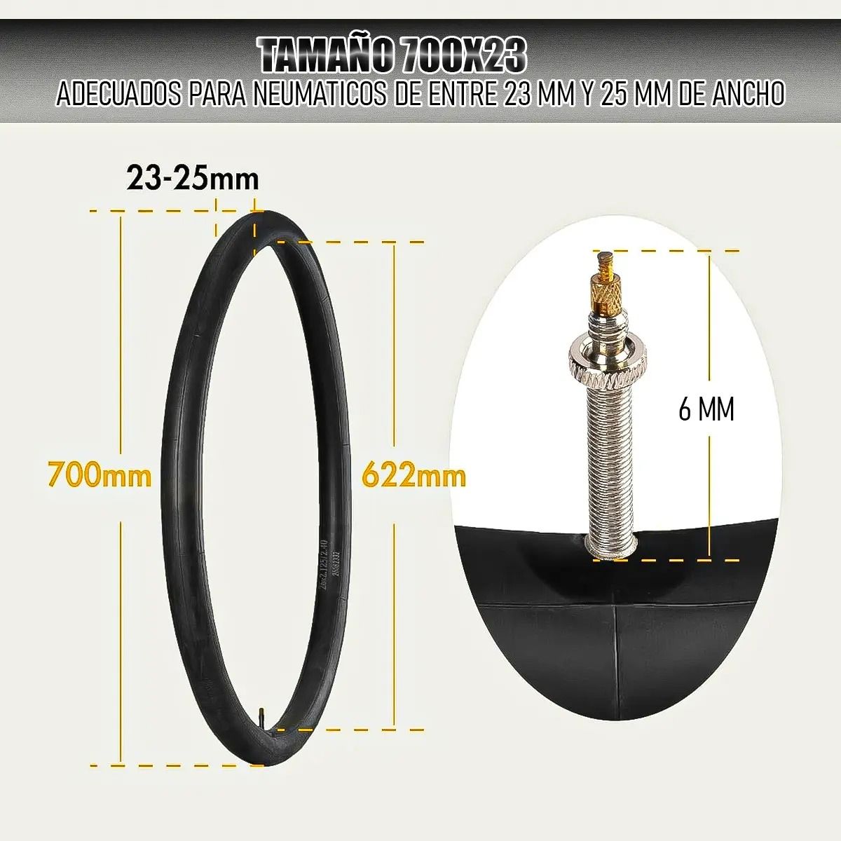GENERICO - Camara Bicicleta Camara Para Bicicleta 700x23 Camara Bici