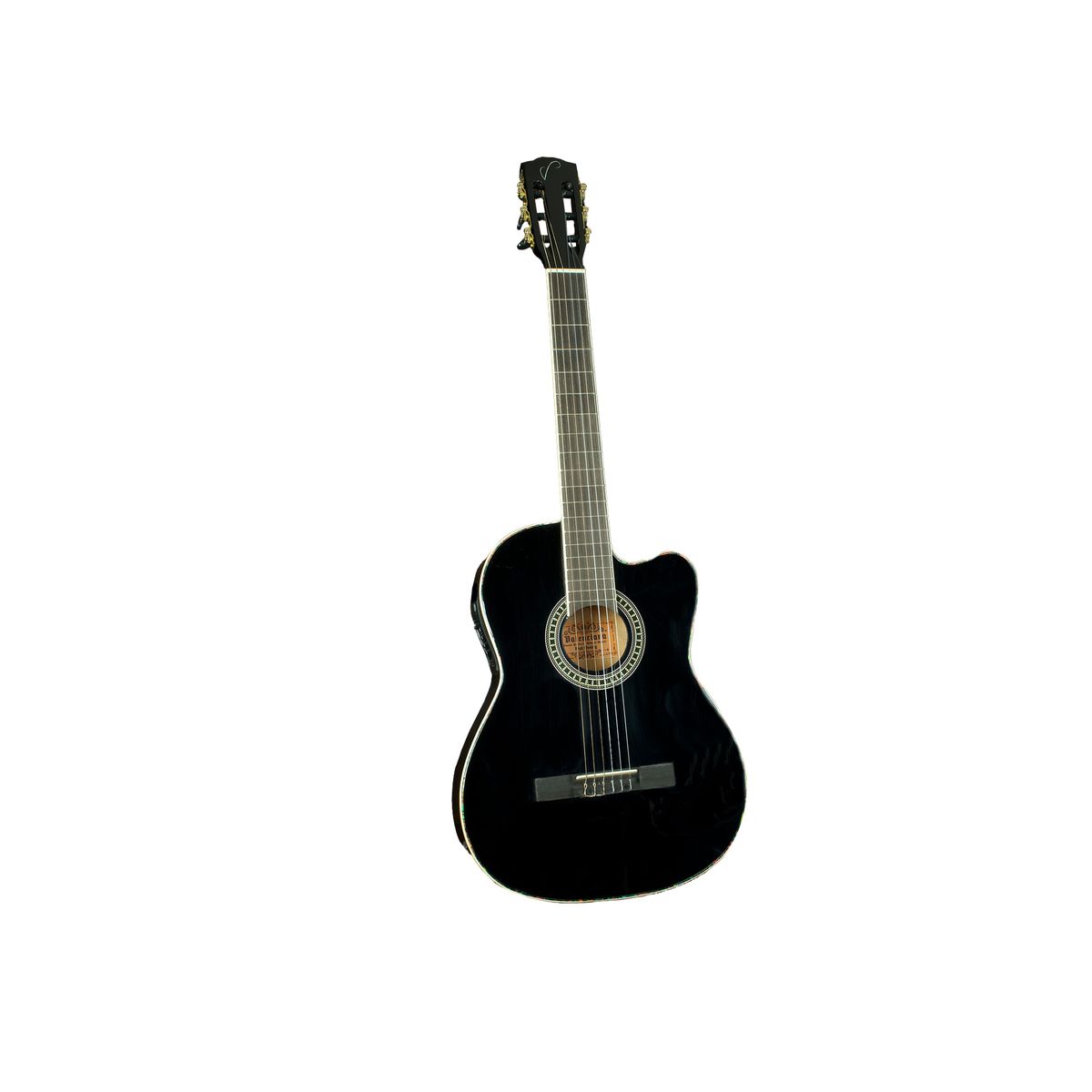 VALENCIANA - Guitarra Electroacústica Black 39 con Funda Valenciana