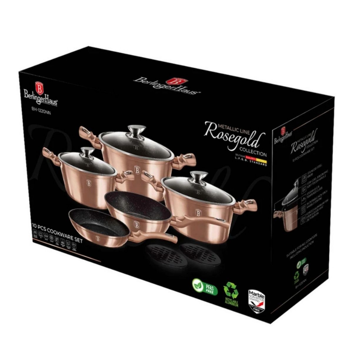 BERLINGER HAUS - BATERIA DE COCINA 10 PZS ANTIADHERENTE COPPER METALLIC COLLECTION